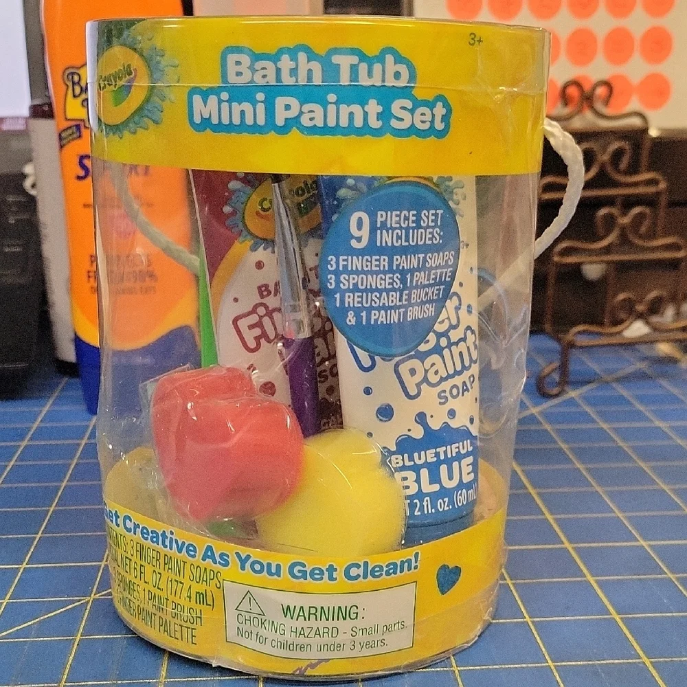 Crayola Bath Tub Mini Paint Set - Blue, Red, Yellow New Sealed Box